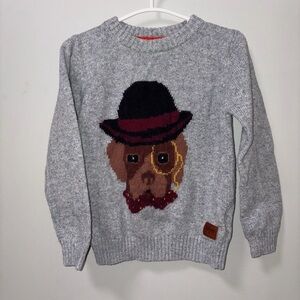 Baker by Ted Baker gray dapper dog pullover sweater preppy boys 5T knit rayon